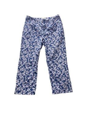 Calvin Klein Jeans Blue Floral Print Cropped Pants 8